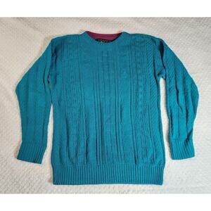 Sz L Ralph Lauren Chaps Teal Sweater Boyscout Tag Vintage Size Large
